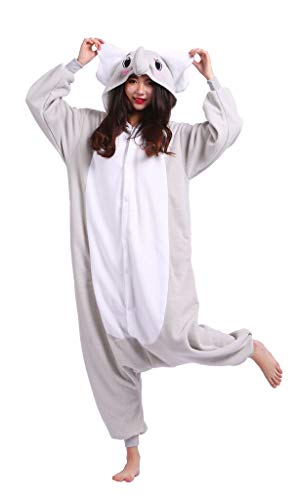 Adultos Animal Pijamas Cosplay Animales de Vestuario Ropa de Dormir Halloween y Carnaval Disfraces Elefante Gris S