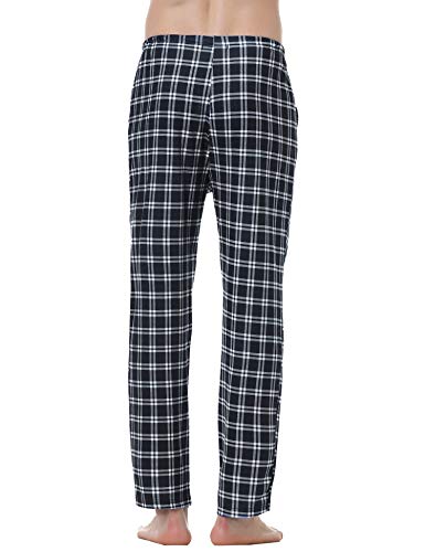 Aiboria Pantalones de Pijama Hombre Pantalón Algodón Pijama de Cuadros Largos Pantalones de Casa para Hombre Pijama Suelto de Hombre