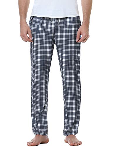 Aiboria Pantalones de Pijama Hombre Pantalón Algodón Pijama de Cuadros Largos Pantalones de Casa para Hombre Pijama Suelto de Hombre