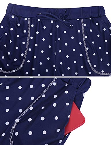 Aiboria Pijama Conjunto Camiseta y Pantalones Mujer Pijamas Ropa de salón Suave Conjunto de Pijamas de Verano Ropa de Dormir de Manga Corta de algodón Mujeres Niñas Señoras PJ