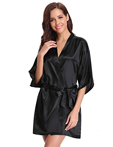 Aibrou Kimono Mujer Batas Cortos Lenceria de Aspecto Brillante