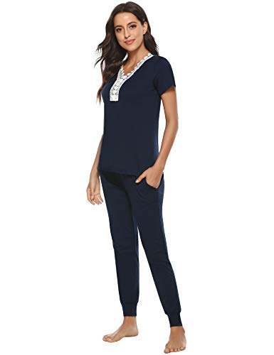 Aibrou Pijama Mujer Verano Algodon Suave y Comodo Ropa para Dormir