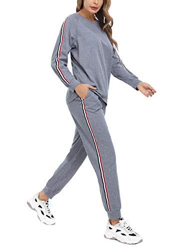 Akalnny Pijamas de Algodón para Mujer Invierno con Manga Larga Térmicos Pijamas 2 Piezas con Bolsillos Mujer Suave Cómodo Cálido