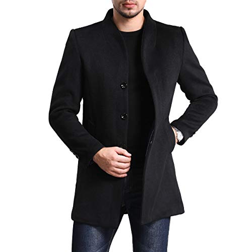 Allthemen Abrigo de Trinchera para Hombre Abrigo Largo de Lana de Corte Slim Chaqueta de Abrigo de Cachemira Abrigos Abrigo de Invierno