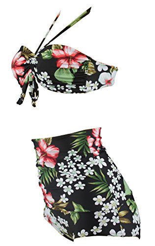 Aloha de Beachwear High Wais Ted Tiki Look Rockabilly Flower Mujer Bikini a2029 multicolor extra-large