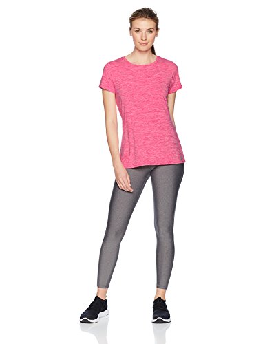 Amazon Essentials 2-Pack Tech Stretch Short-Sleeve Crew T-Shirt Athletic-Shirts, Charcoal Radiant Raspberry Heather, Medium