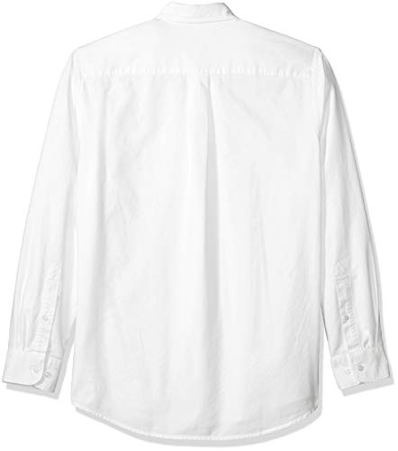 Amazon Essentials – Camisa Oxford lisa de manga larga de corte recto para hombre, Blanco (White Whi), US L (EU L)