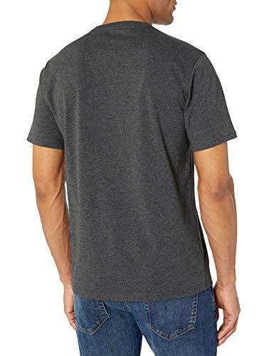 Amazon Essentials Pack de 2 Camisetas Ajustadas con Bolsillo y Cuello Redondo Fashion-t-Shirts, Blue/Charcoal Heather, M