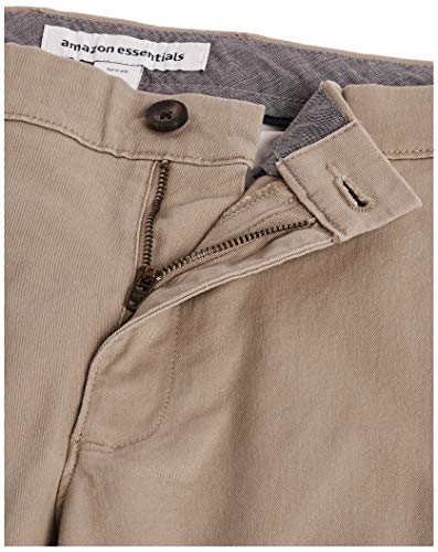 Amazon Essentials - Pantalones elásticos informales con corte recto para hombre, Beige (Khaki), 30W x 32L