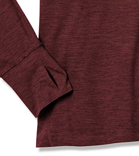 Amazon Essentials Plus Size Brushed Tech Stretch Long-Sleeve Crew Fashion-t-Shirts, Borgoña (Burgundy Space Dye), 6X