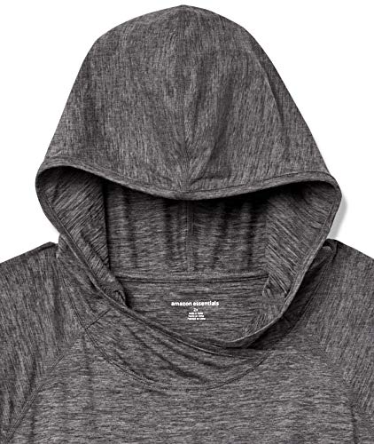 Amazon Essentials Plus Size Brushed Tech Stretch Popover Hood Fashion-Hoodies, Dark Grey Space Dye, 3X