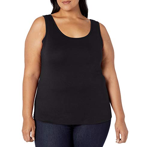 Amazon Essentials Plus Size Tank Fashion-t-Shirts, Negro, 2X