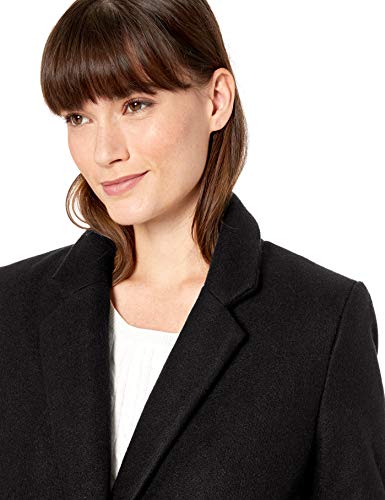 Amazon Essentials Plush Button-Front Coat Outerwear, Negro, US S (EU S - M)