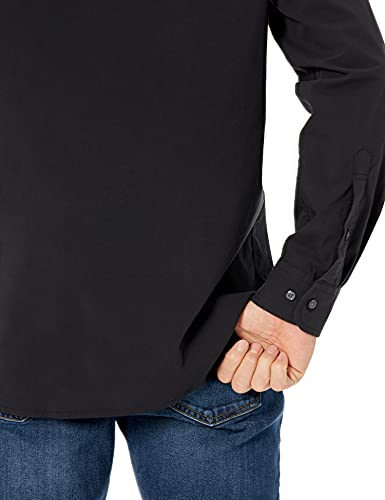 Amazon Essentials Regular-Fit Long-Sleeve Solid Shirt Camisa, Negro (Black), Small