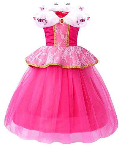 AmzBarley Disfraz Princesa Vestido Niña Disfraces Traje Bella Durmiente Fiesta Cumpleaños Regalo Halloween Carnaval Nniños Muchachas Cosplay