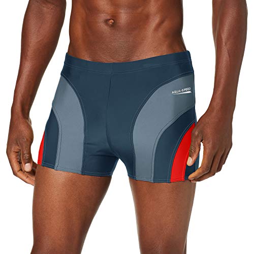 Aqua-Speed 5908217624154 Sasha - Bañador para Hombre (Talla XXL), Color Gris y Rojo