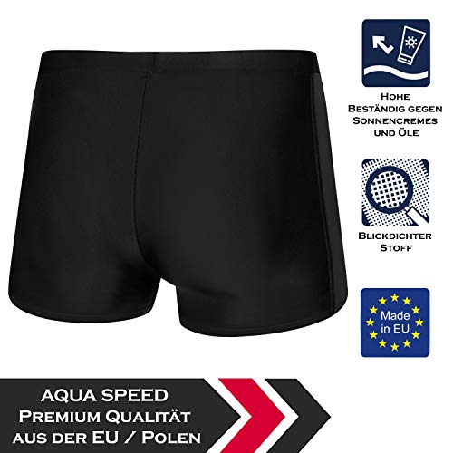 Aqua Speed Jason Mens Bañadores | Pantalones de baño para Hombres | Protección UV | 18 Gris - Negro - Rojo Tubería | Tamaño: XXL