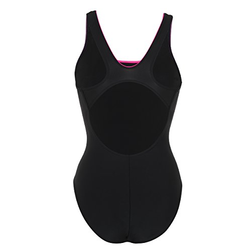 Aqua Sphere Bañador Chelsea para Mujer, Mujer, Traje de baño de una Pieza, SW121010240, Negro/Rosa, 44