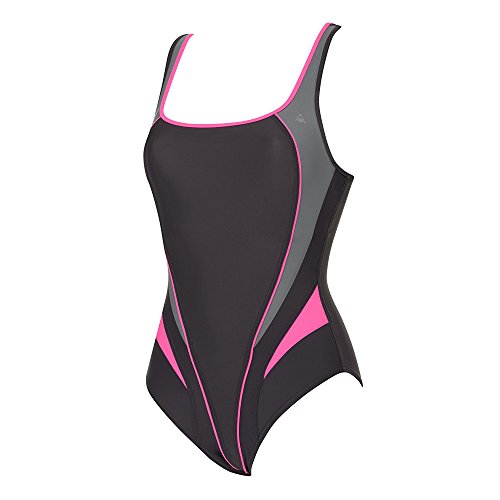 Aqua Sphere- Bañador de natación Lima Naiad para mujer (30/Gris/Rosa)