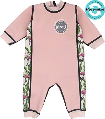 Aquajoy Warmsy – Traje de Baño de Neopreno para Niños con Protección Solar | Bañador Térmico Infantil Entero para Bebé, Niñas, Niños, anti UV, SPF | Diseño con Manga Larga, y 2 Estampados Reversibles