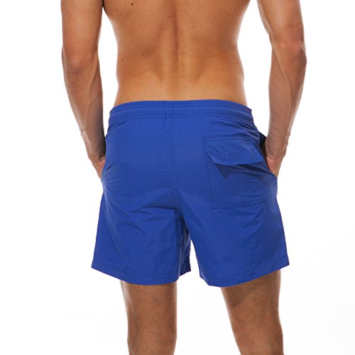 Arcweg Bañador Hombre Chico Playa Poliéster Pantalon Corto Hombre Deporte Secado Rápido Bañadores Natacion Ligero Moda Shorts Azul L(EU)