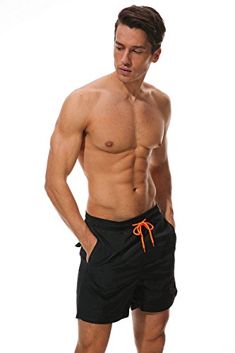 Arcweg Bañador Hombre Chico Playa Poliéster Pantalon Corto Hombre Deporte Secado Rápido Bañadores Natacion Ligero Moda Shorts Tallas Grandes 38-50 (Negro, XXL(EU) /Talla Española 48-50)