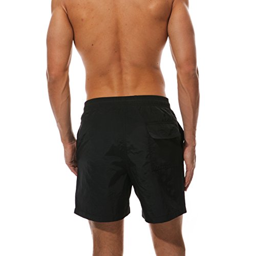 Arcweg Bañador Hombre Chico Playa Poliéster Pantalon Corto Hombre Deporte Secado Rápido Bañadores Natacion Ligero Moda Shorts Tallas Grandes 38-50 (Negro, XXL(EU) /Talla Española 48-50)