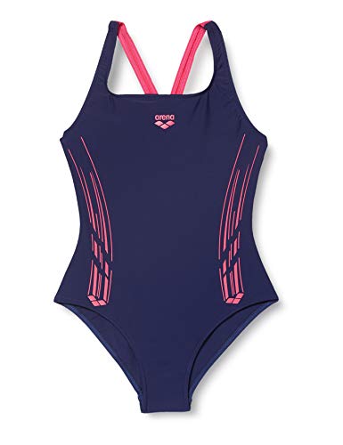 ARENA Bañador 1P Stampswim Pro Traje De Baño, Mujer, Navy/Freak Rose, 44