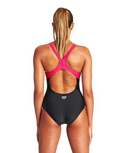 ARENA Bañador Deportivo Mujer Vibrancy, Black-Freak Rose, 38, 004060