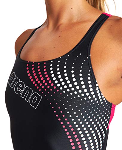 ARENA Bañador Deportivo Mujer Vibrancy, Black-Freak Rose, 38, 004060