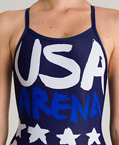 ARENA W Country Flags Light Drop Back One Piece Bañador Deportivo Mujer Country Flags, Mujer, USA Flag, 40