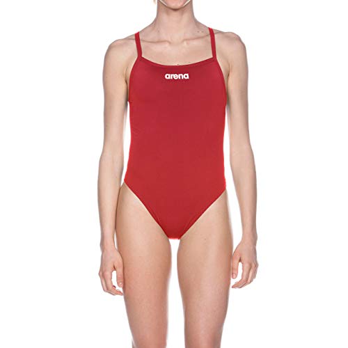 Arena W High Bañador Deportivo Mujer Solid Light Tech Alto, Red-White, 38