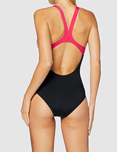 ARENA W Infinite Stripe Swim Pro Back One Piece, Mujer, Black/Freak Rose, 42