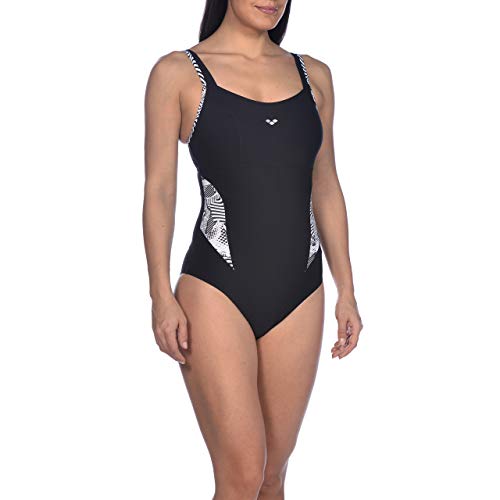 Arena W Strap Back One Piece Bañador Bodylift Mujer Viola Copa B, Black, 44