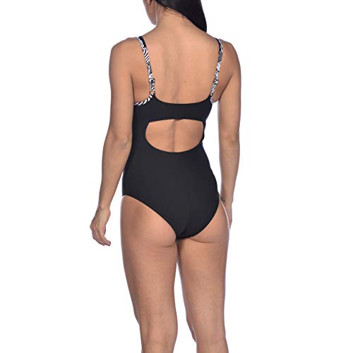 Arena W Strap Back One Piece Bañador Bodylift Mujer Viola Copa B, Black, 44