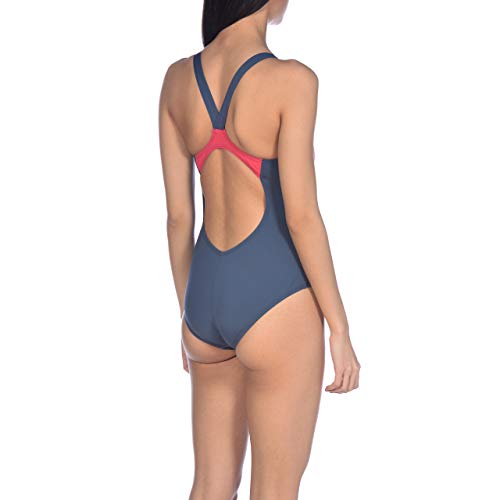 Arena W V Back One Piece Bañador Deportivo Mujer Balance, Shark-Freak Rose, 46