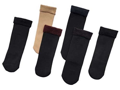 通用 ASGRADO 6 Pares Calcetines termicos de Mujer de invierno,terciopelo,antideslizantes,