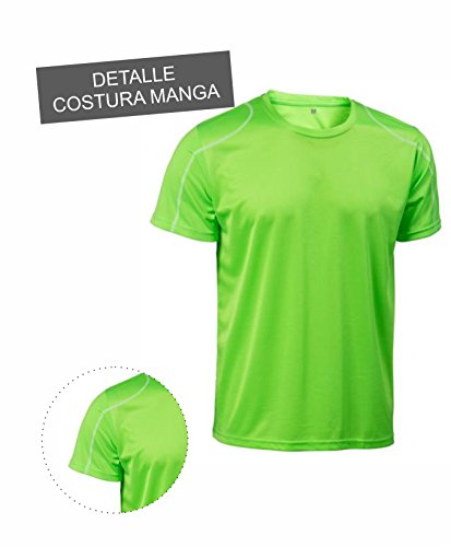 Asioka 75/09 Camiseta de Manga Corta, Unisex Adulto, Verde flúor, L