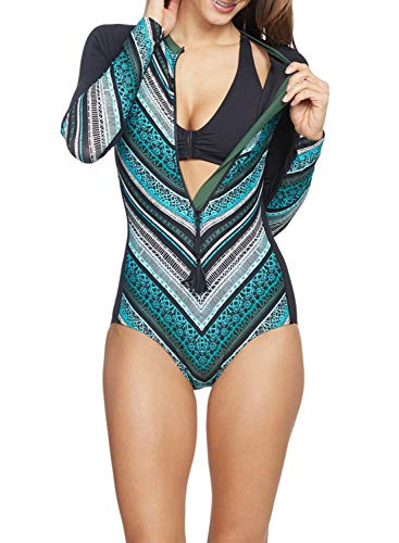 Astylish – Bañador para Mujer, Tankini, Traje de baño Deportivo, de Neopreno, Manga Larga, protección UV Azul XXL