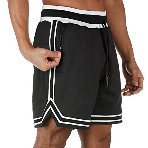 A+TTXH+L Troncos de natación para Hombre Los Hombres de Pantalones Cortos de Baloncesto Corrientes de los Deportes Respirables de los Cortocircuitos #77 (Color : Black, Size : 3XL)