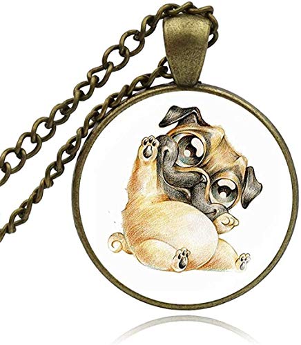 BACKZY MXJP Collar 25 Mm Cabujón Colgante Collares Perro Lobo Mascota Moda Animal Arte Cristal Cabujón Collar Mujer Hombre Niñas Joyería Regalo