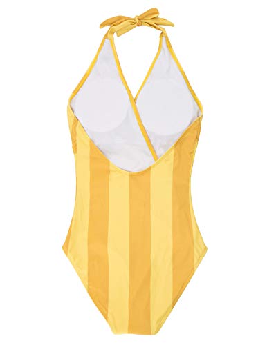 Bañador de Mujer Bikini Ropa de Baño de Una Pieza Cuello en V XL CL010979-5