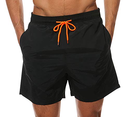 Bañador Hombre Natacion Piscina Surf Bañadores Secado Rapido Hombres Natación Playa Traje de Baño Hombre Pantalon Corto Pantalones Cortos Deporte Short Baño Corto Masculinos Talla Grande Negro 3XL