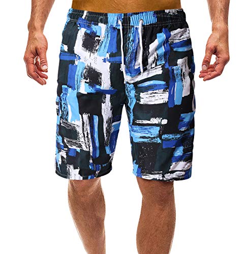 Bañadores Estampados Hombre Bañador Natacion Hombre Cortos Largo Traje Trajes de Baño para Hombres Bañador Piscina Surf Playa Caballero Deportivo Pantalonetas Short de Baño Corto Tallas Grandes Azul M