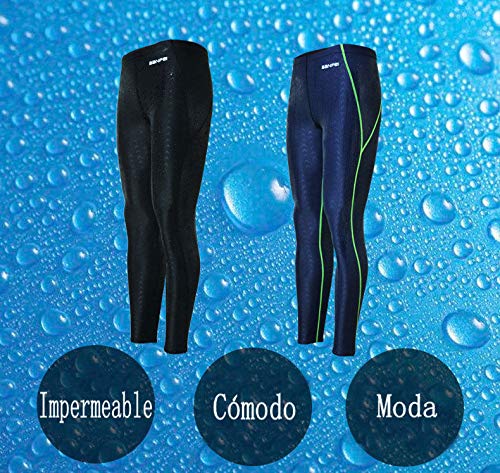 BANFEI Hombre Mujer Bañador de Competición Largo Pantalones para Natación Surf Deportes Acuáticos EU S Negro(línea negra)