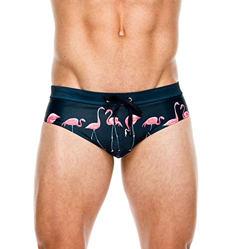 Baotung - Bañador Corto para Hombre, diseño Ajustado Flamingo XL (Cintura : 82/89 cm)