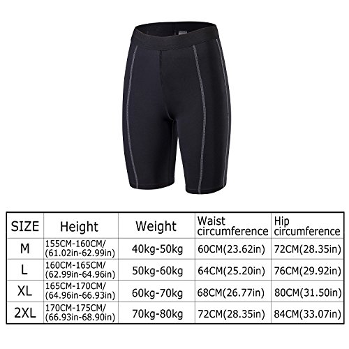 Barrageon Pantalón Corto Tight de Comprensión para Mujer Mallas de Deportivos Secado Rápido Fit para Ejercicio Gimnasio Entrenamiento Cruzado Correr Yoga Jogging Negro-XL