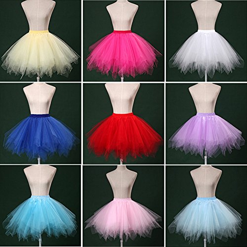 Bbonlinedress Faldas con Vuelo Tul Mujer Enaguas Cortas Mini Ballet Danza Fiesta Black S