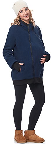 Be Mammy Chaqueta Abrigo Premamá Panel Extraíble Embarazo Ropa Invierno BE20-181 (Azul Oscuro, EU 42=ES 42)