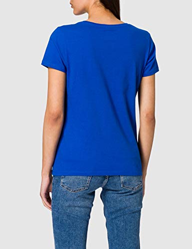 Beats & More Superman Logo Girlie Camiseta, Azul (Blau), S para Mujer